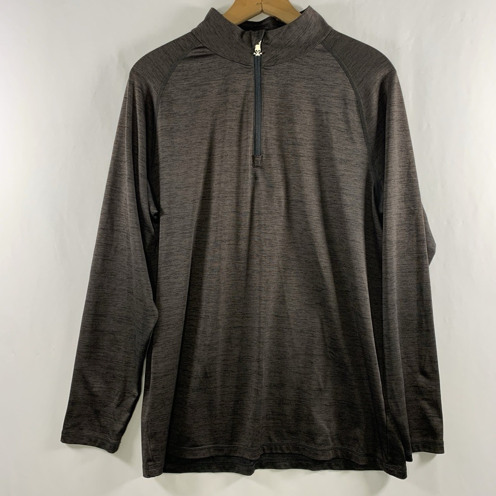 G/Fore Mens 1/4 Zip Performance Pullover Shirt Medium Long Sleeve Golf Brown